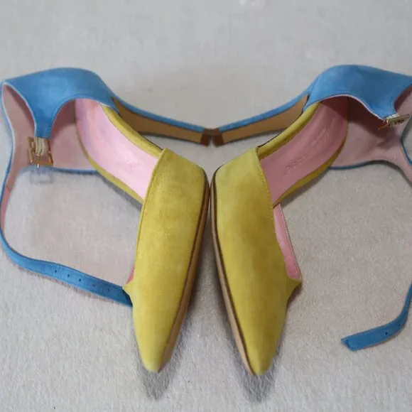 EUC Fauzian Jeunesse suede leather pumps pointed toes made in Italy SIZE 36 - Picture 6 of 8